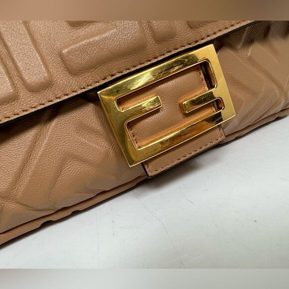 Fendi Baguette Zucca Shoulder Bag Medium brown Leather - Picture 10 of 14